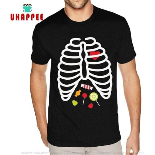 Short Sleeve Crew Neck Organnic Cotton Skeleton Rib Cage Heart Candy Tee Shirt Personality His and Her S T Shirt