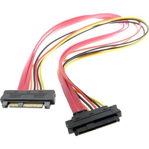 CYDZ SAS Hard Disk Drive SFF-8482 SAS Cable 29 Pin Male to Female Extension Cable 0.5m