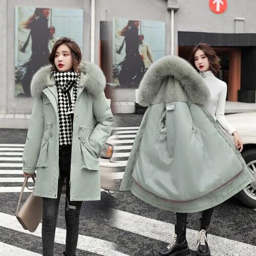 Thick Warm Winter Coat Women Winter Jacket Fur Liner Hooded Female Parkas Snow Wear Padded Clothes Three-piece jacket