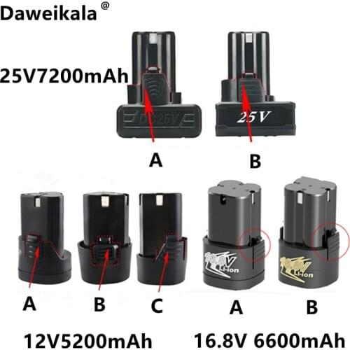 25V 21V 16.8V 12V 18650 Lithium Li-ion Battery For Cordless Screwdriver Electric Drill Battery Power Tools Charger Battery 3.7V