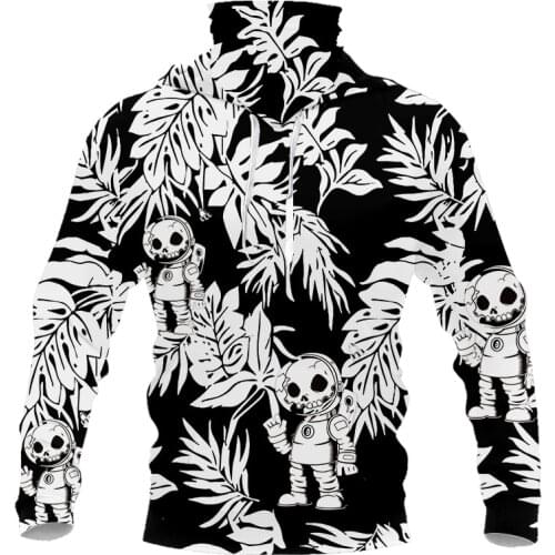 UJWI Mens Hoodies With Mask Leaf Skull 2020 New Men Pocket Jogging Homme Pullover Streetwear Black White Custom Autumn Quality