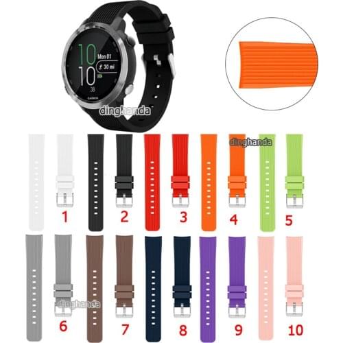 20mm Soft Silicone Watch Band Strap For Garmin Vivoactive 3 /Venu Sq /Venu/forerunner245 245M 645 645M/Vivomove HR
