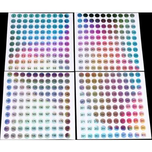 1 Sheet Number Nail Sticker Hot New Waterproof 1-500 Laser Number Label Stickers Craft Nail Polish Lipstick Color Tags Sticker