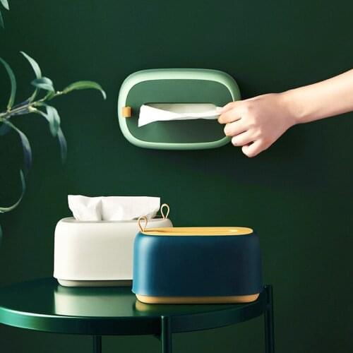 Nordic creative tissue box family living room spring carton light luxury kitchen wall mounted storage box tissue holder