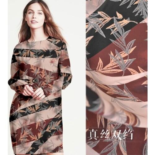 New 16mm silk crepe de Chine fabric hot spring and summer silk printing fabric 140cm wide dress shirt cloth anti-wrinkle