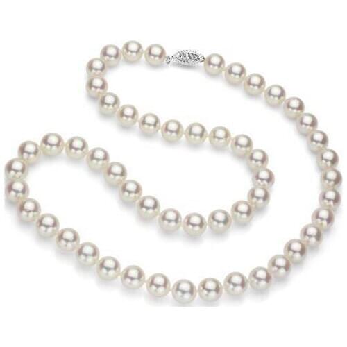 AAAAA Japanese Akoya Cultured Pearl 7mm,14k/20 white Gold Necklace 20" Top Grading
