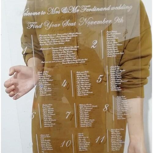 Custom Guest List Name Personalized Clear Acrylic Welcome Guest Sign Seating Chart with Date Names