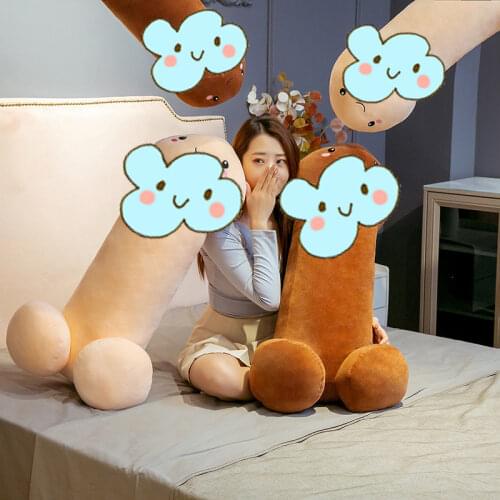 Fun Kawaii Long Penis Plush Toys Pillow Sexy Soft Toys Stuffed Funny Cushion Simulation Home Pillow Gift for Girlfriend
