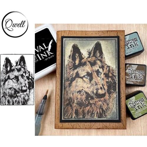 QWELL Clear Silicone Stamps Ferocious Dog DIY Craft Cards Album Scrapbooking Making 2021 New 3.5*5 inch