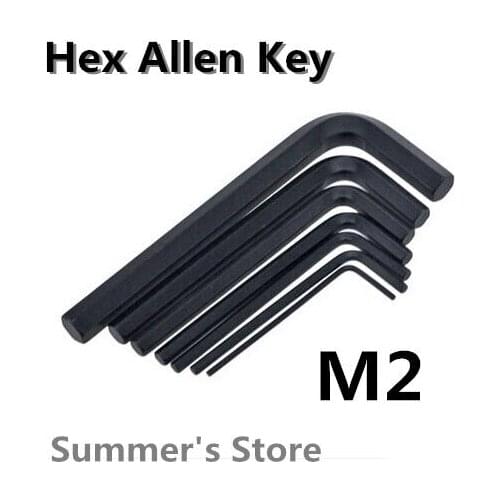 50pcs/lot Hex Allen Key 2mm Wrench 2mm Spanner 2mm fixing tools Hex Key M2 black
