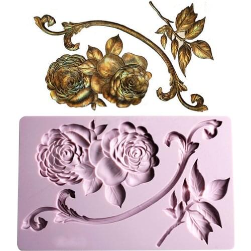 Rose Flower Silicone Mold Fondant Cakes Decorating Molds Sugarcraft Chocolate Baking Tools Kitchenware For Cakes Gumpaste Form