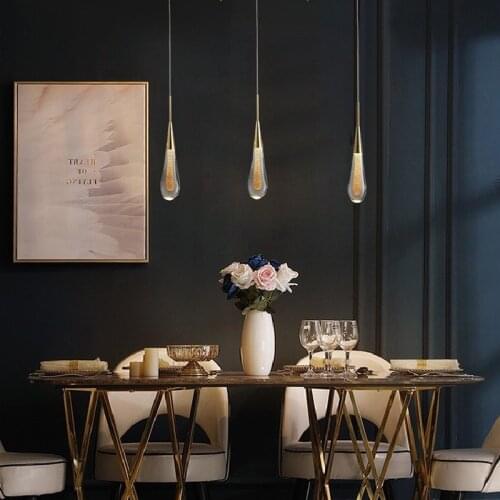 Nordic designer crystal chandelier 3 drop chandelier hotel lobby restaurant style bedside decorative chandelier