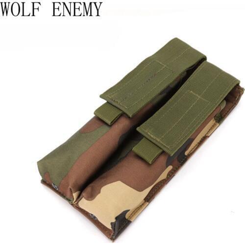 Airsoft Molle Double P90/UMP Military Magazine Pouch Coyote Tactical TAN BK CP ACU OD Woodland Camo