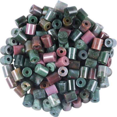TUMBEELLUWA 1Lot(20Pc) Crystal Stone Large Hole (5mm) Cylinder-shaped Charms European Loose Beads Fit Bracelet,Jewelry Makings