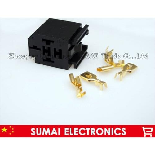 5 Pin 6.3mm Car 12V 24V universal socket for air conditioning,Car/Auto Relay socket holder plug connector for Audi VW car ect