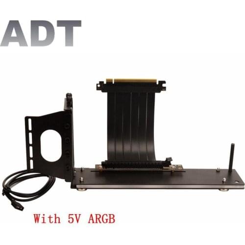 Riser New PCI-E16X Graphics Card Vertical Bracket Kit Kickstand GPU Holder RGB LED + PCI-E 3.0 GEN3 x16 Extender Extension Cable