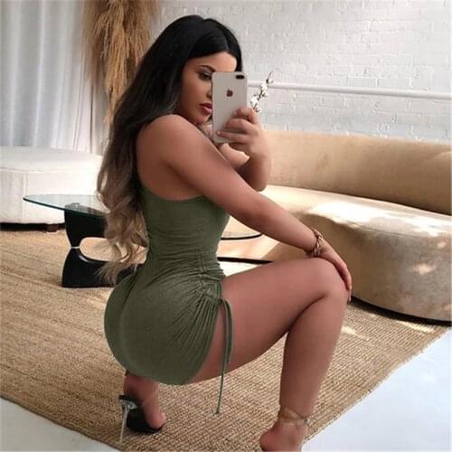 Wantmove Summer New Sexy Jumpsuit 2021 Solid Color Sleeveless Pleated Drawstring Ladies Jumpsuit BK164
