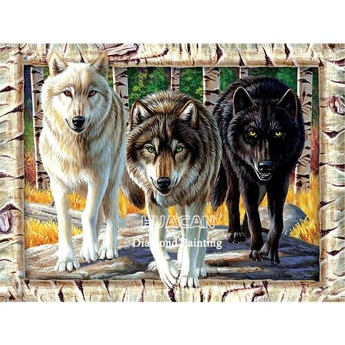 Animal Wolf DIY Embroidery Cross Stitch 11CT Kits Needlework Craft Set Cotton Thread Printed Canvas Home Decoration Design