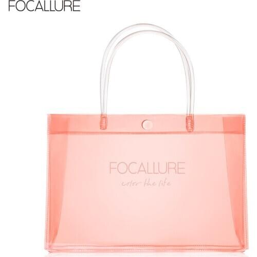 1 Pc FOCALLURE Portable Fashion PVC Tote Bag Makeup Cosmetic Bag Gift Bag