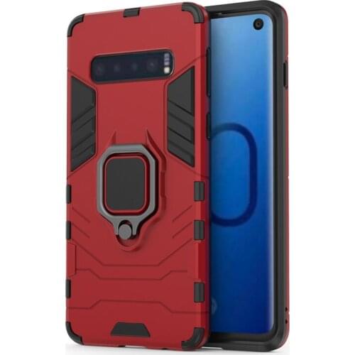 100pcs Magnet Suction Armor TPU+PC Hard Case Kickstand Cover With Stand For Samsung Galaxy A21S A01 A11 A31 A41 A51 A71 A81 A91