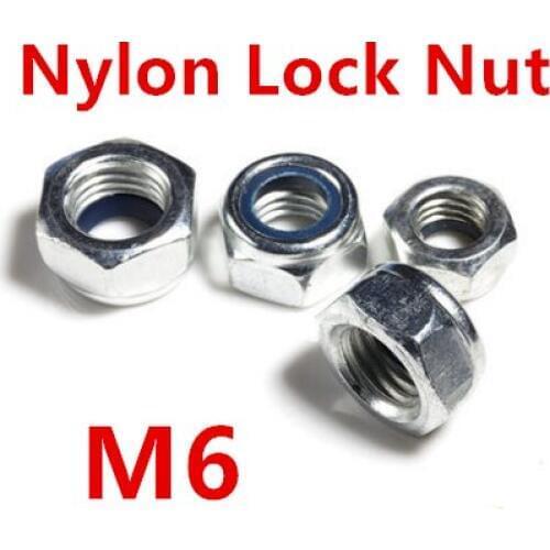 20pcs/lot Staniless Steel A2 M6*1,0 left Thread Nylon Lock Nut