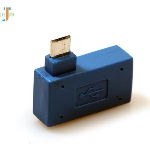 300pcs/lot High quality Right Angled 90 Degree Micro USB OTG Host Flash Disk Adapter for Samsung Galaxy S3 blue