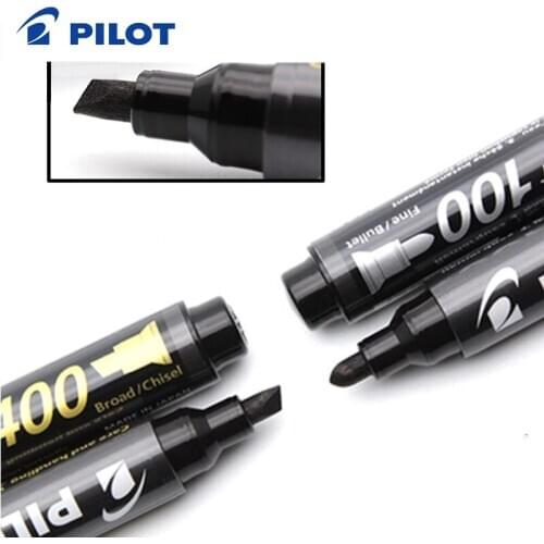 4 Pieces of Pilot SCA-100 / 400 Oily Marker Pen Round Head / Square Head Poster Signature Pen Waterproof Quick Drying Large Capa