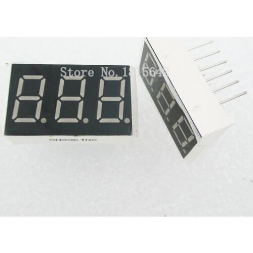 5PCS/LOT 3bit 3 bit Common Anode Positive Digital Tube 0.36" 0.36in. Red LED Display 7 Segment Digit