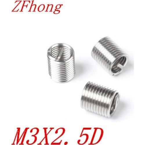 50pcs M3 M3*2.5D stainless steel wire thread insert