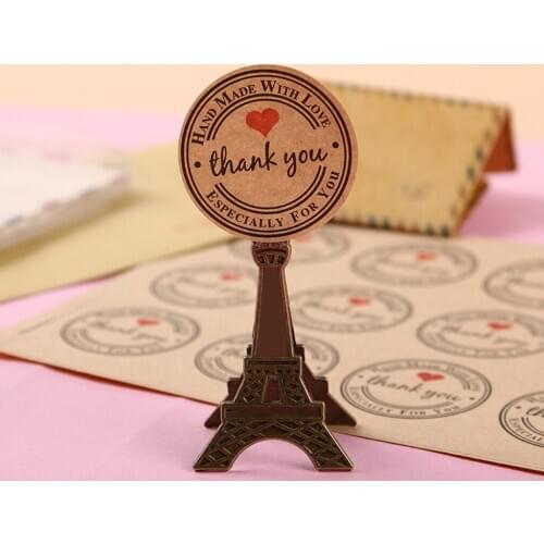 500pcs/Roll Round Kraft Thank You Stickers Labels for Wedding Party Favors