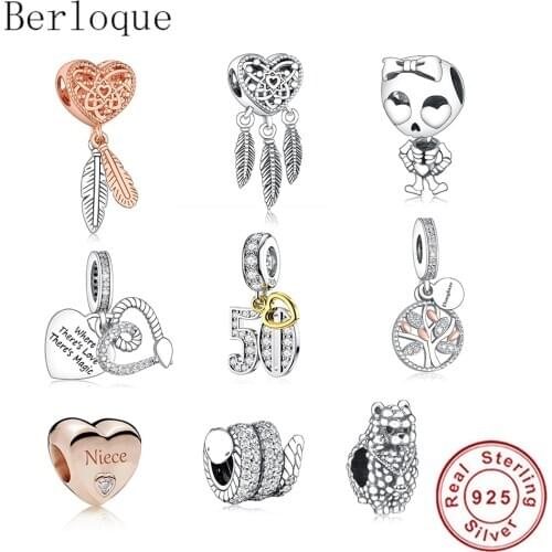 925 Sterling Silver Cross Crown Snake Feather Piano Fox Fluffy Llama Elephant Beads Fit Original Pandora Charms Bracelet Jewelry