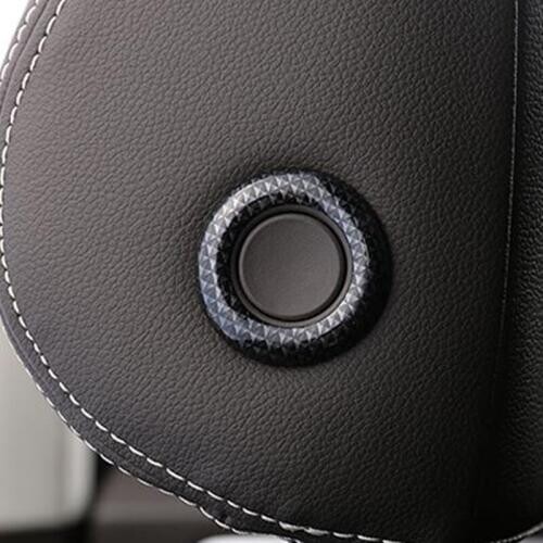 ABS Chrome/Carbon fibre For Teramont Atlas 2017 2018 Accessories Car Seat Neck Pillow Button Cover Trim Sticker Car Styling 2Pcs