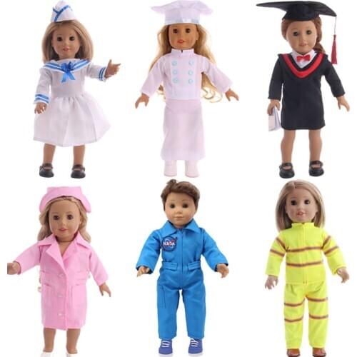 Doll Accessories 43cm Rebirth Doll Teacher Uniform 18 Inch American Doll Doctor Uniform, Christmas Gifts, Childrens Toys