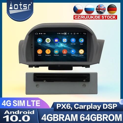 Car Stereo For Ford Fiesta 2013 2014 2015 2016 Android 10.0 64GB PX6 Car Multimedia Player Radio GPS Navigation Head Unit 2K DSP