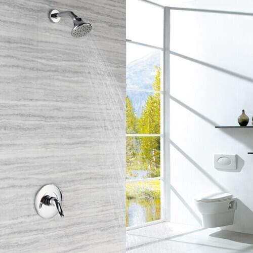 Beiluode Rain Chrome Shower Faucet ABS Shower Head Shower Faucet Hot and Cold Mixer bathroom Shower Concealed Shower Set AL1006