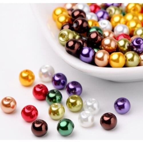 4mm/6mm/8mm Lavender Garden Mix Pearlized Glass Pearl Loose Jewelry Making DIY Beads Jewelry Ball Bead for DIY Craft Findings