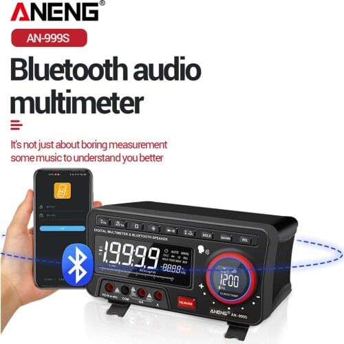 AN999SDigital Bench Voice Multimeter Bluetooth Tester 19999 Counts Profesional Digital True Rms Autorange Transistor Tool Meter