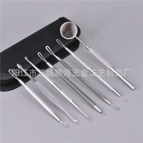 By ems or dhl 50sets 7pcs/set Stainless Steel Blemish Whiteheadband Blackhead Come done Acne Extractor Remover Tool