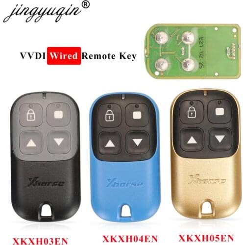Jingyuqin Xhorse XKXH03EN XKXH04EN XKXH05EN Wired Remote Key Garage Door 4 Buttons Black/Blue/Gold English Version
