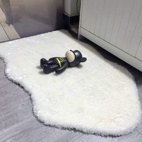 Imitated Wool Carpet Anti-slip Thicken Warm Living Room Bedroom Decoration Solid Irregular House Hold Rugs