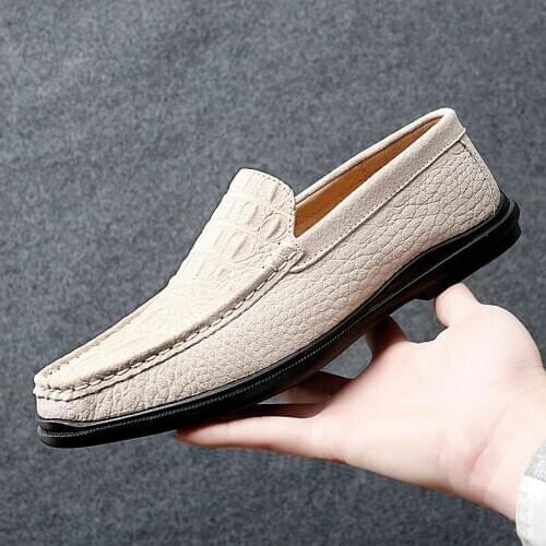 Leather Shoes Men Loafers Breathable Mesh Summer Men Shoes Genuine Leather Shoes Casual Men Flats Driving Shoes Moccasins