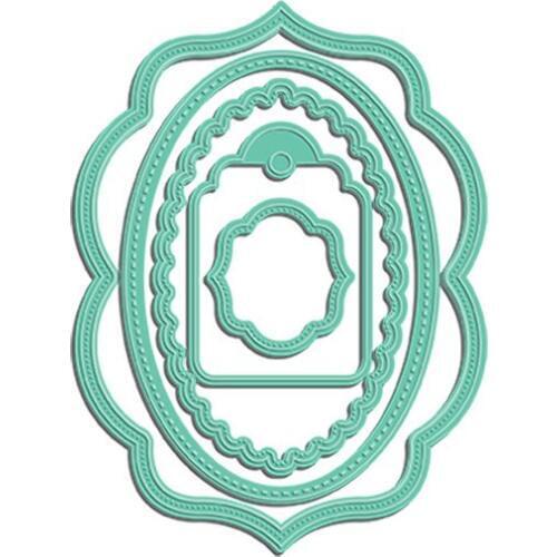 Laced Oval Rectangle Shape Frame Metal Cutting Dies Scrapbooking Album Paper DIY Card decoration Craft Embossing Die Cuts