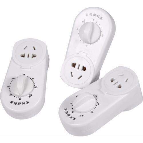 10A 30/60/120 Min Countdown Timer Switch Mechanical Time Switch Countdown Control Socket AC110-220V Controller Set