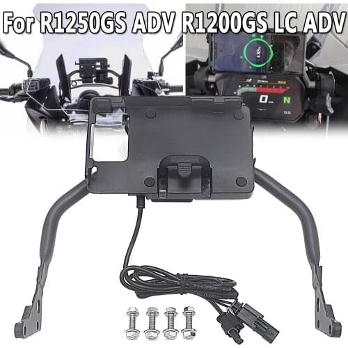 Motorcycle Wireless Charger Mobile Phone Holder Stand USB Navigation Bracket For BMW R1250GS ADV R1200GS LC ADV R 1200 GS