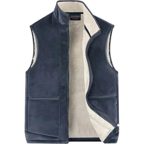 6XL men winter vest Lamb cashmere vest casual fashion winter coat Men Warm Sleeveless Jacket Male wool vest man Winter 19393