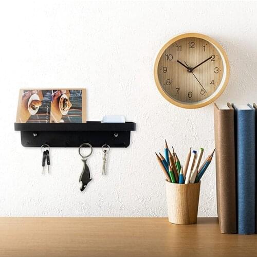 Key Holder for Wall Decorative Stainless Steel Key Rack Organizer with 6 Hooks Self-Adhesive Wall Mount Mail and Hangerr