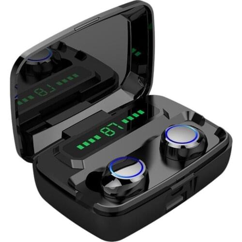 Earphones M12 Bluetooth 5.0 Wireless Rechargeable Smart Sports Earphones with Mic