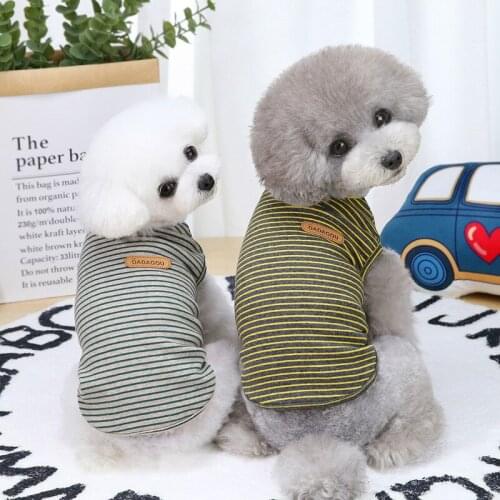 2021 New Summer Fashion Striped Dog Clothes Puppy Pet Cat Sweatshirt Small Dogs Vest T-Shirts For Chihuahua Small Dogs Supplies
