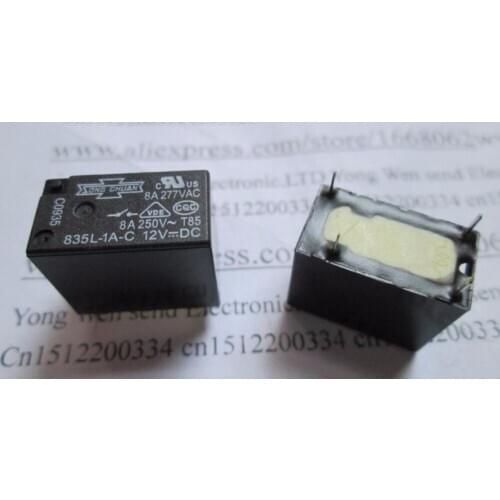 NEW relay 835L-1A-C 12VDC 835L-1A-C-12VDC 835L-1A 835L 835L1AC 835L-1A 12VDC DC12V 12V DIP4 5pcs/lot
