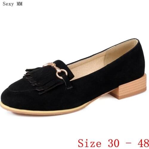 Slip-On Women Oxfords Brogue Shoes Loafers Flats Woman Casual Flat Shoes Small Plus Size 30 31 32 33 -40 41 42 43 44 45 46 47 48